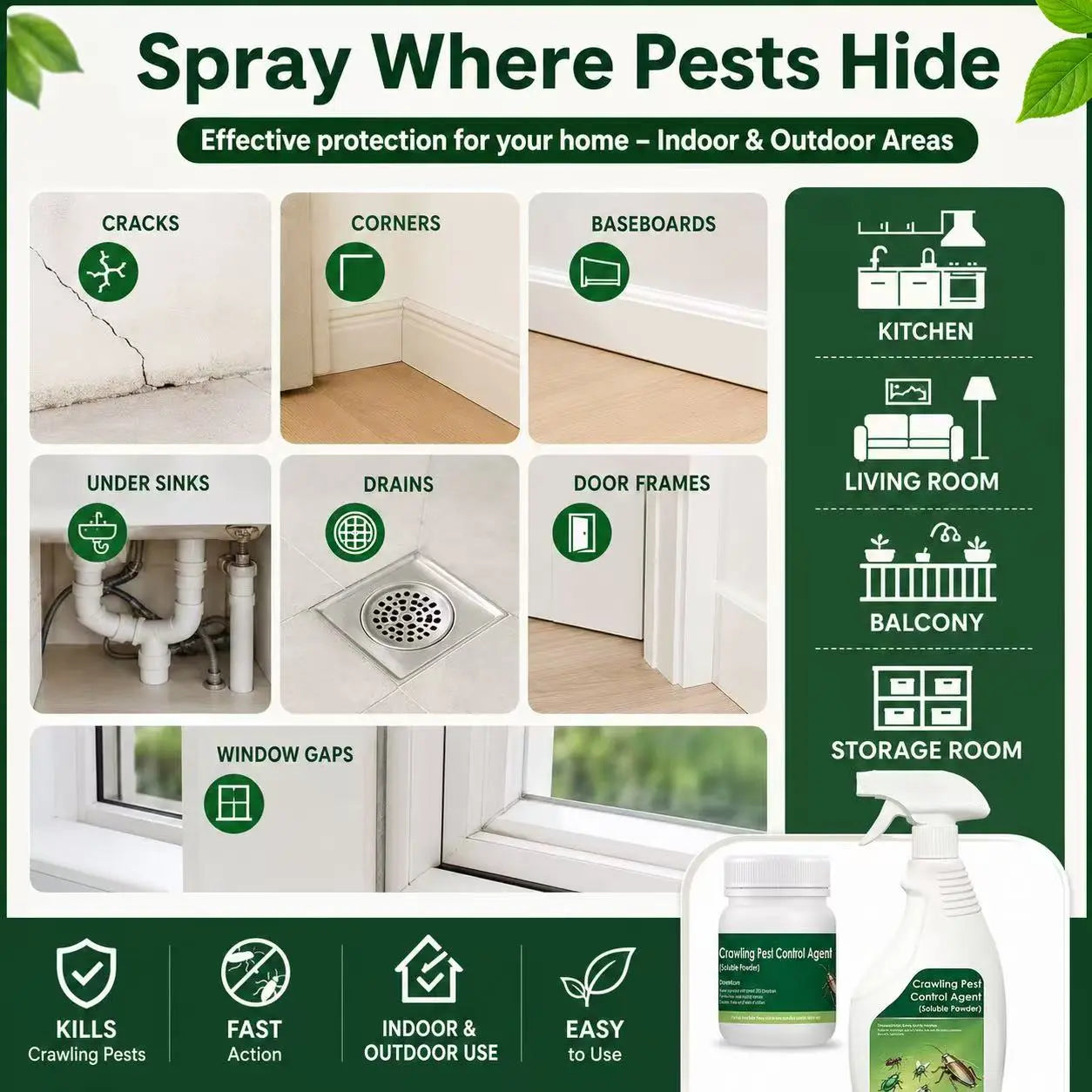 🏡BUY 1 GET 1 FREE✨IEY® Multi-Purpose Pest Control Kit for Roaches, Ants & Spiders