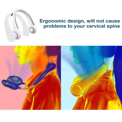 ❄️LAST DAY 50% OFF ✨BVJ® Portable Neck Fan, Bladeless Wearable Personal Fan, Hands-Free Cooling for Outdoor & Office