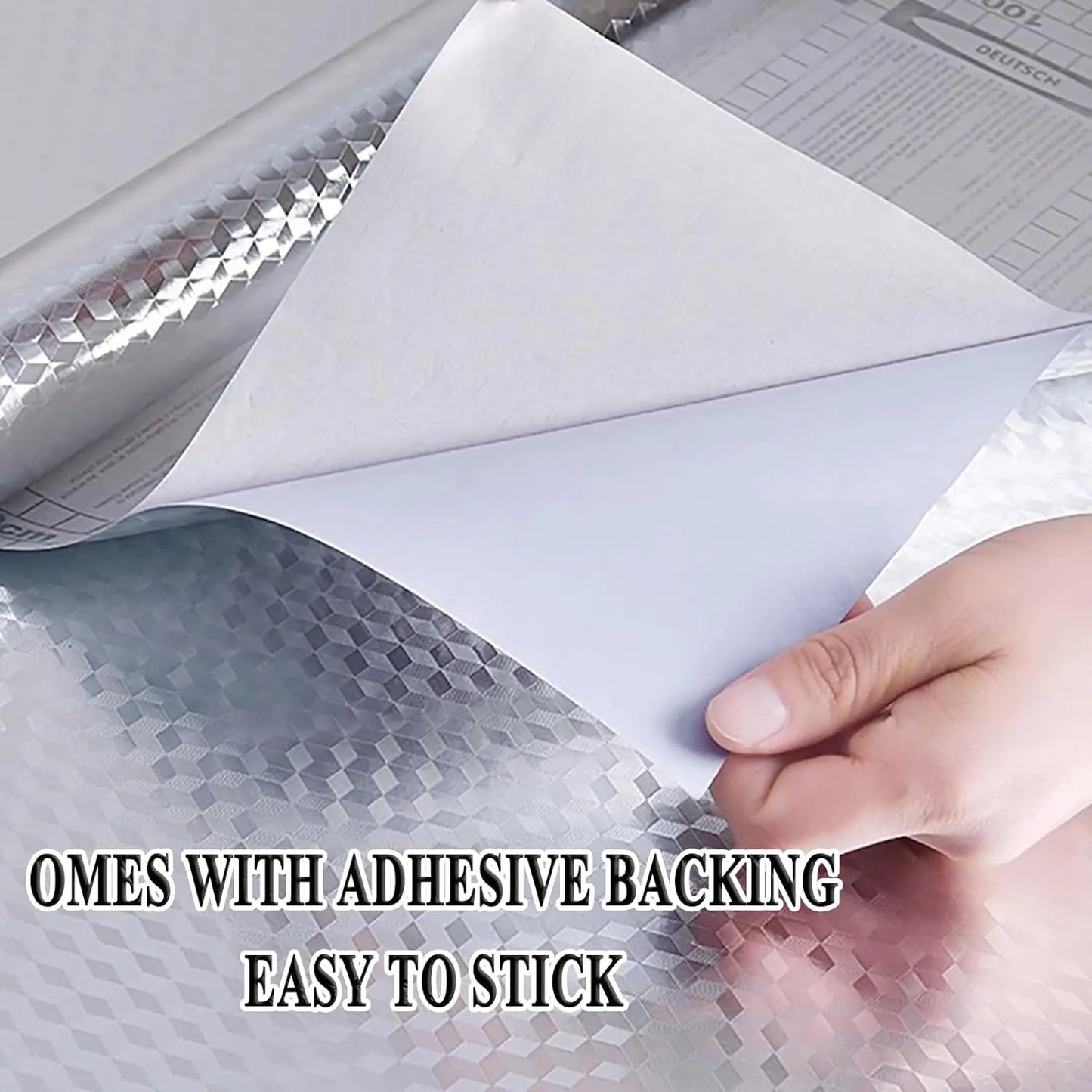 🔥Hot Sale - 50% OFF🔥Stainless Steel Kitchen Oil-Proof Adhesive Wallpaper Roll (15.7" W × 9.8 Ft L )