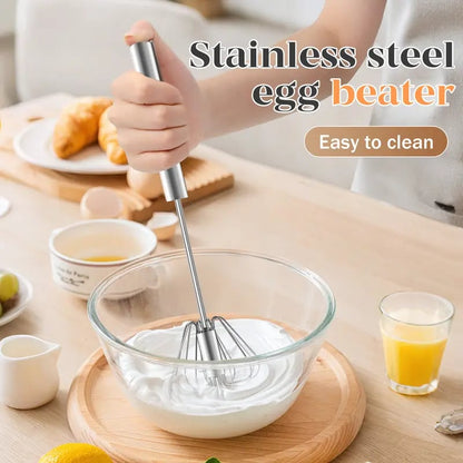 🎉LAST DAY 50% OFF ✨Stainless Steel Hand-Push Rotary Whisk – Effortless Mixing in Seconds!