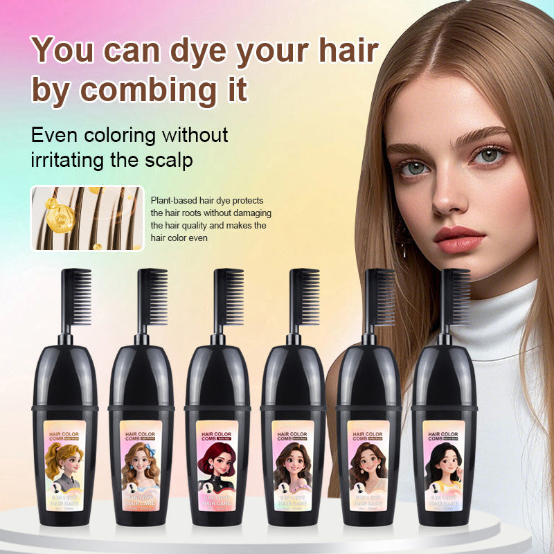 🧴Toclvo® 3-in-1 herbal hair coloring comb | Easy hair coloring at home with built-in brush