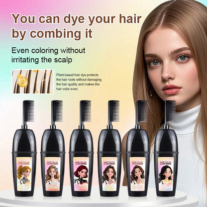🧴Toclvo® 3-in-1 herbal hair coloring comb | Easy hair coloring at home with built-in brush