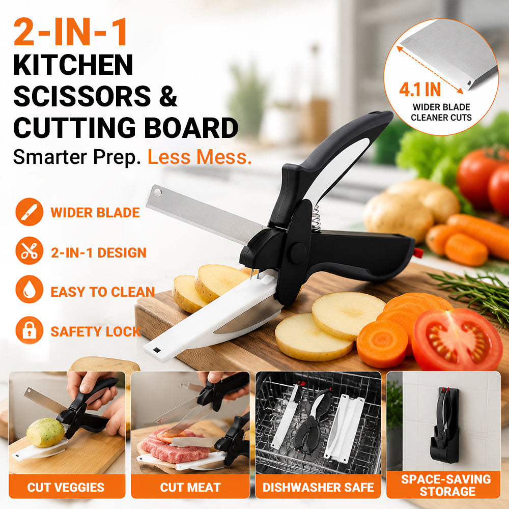 🥗 Lovyanocosh® 2-in-1 Kitchen Scissors & Cutting Board