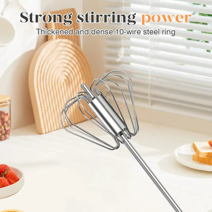 🎉LAST DAY 50% OFF ✨Stainless Steel Hand-Push Rotary Whisk – Effortless Mixing in Seconds!