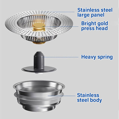 Lovyanocosh® 3-in-1 Stainless Steel Kitchen Sink Strainer ✨
