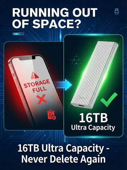 🏆Flash Sale⚡ 50K+ SOLD! Almost Gone-🔥16TB Large-Capacity Type-C Portable Mini SSD 🌟