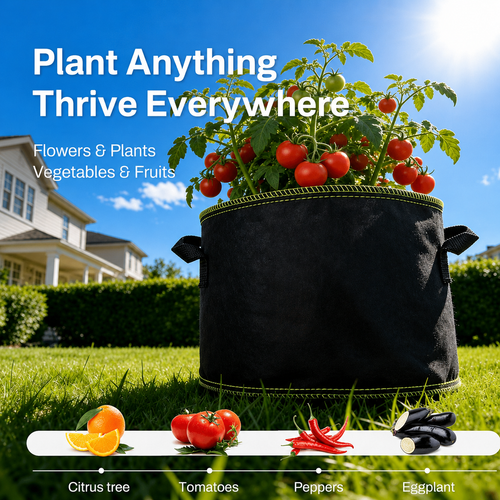🏆HOT SALE🔥Breathable 5-Gallon Fabric Grow Bags with Handles
