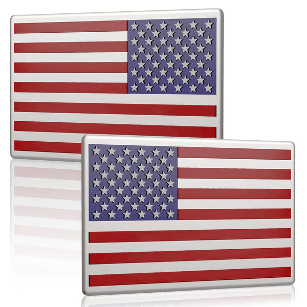 Lovyanocosh® 3D American Flag Emblem Decal - Aluminum Alloy Material (Not Plastic)