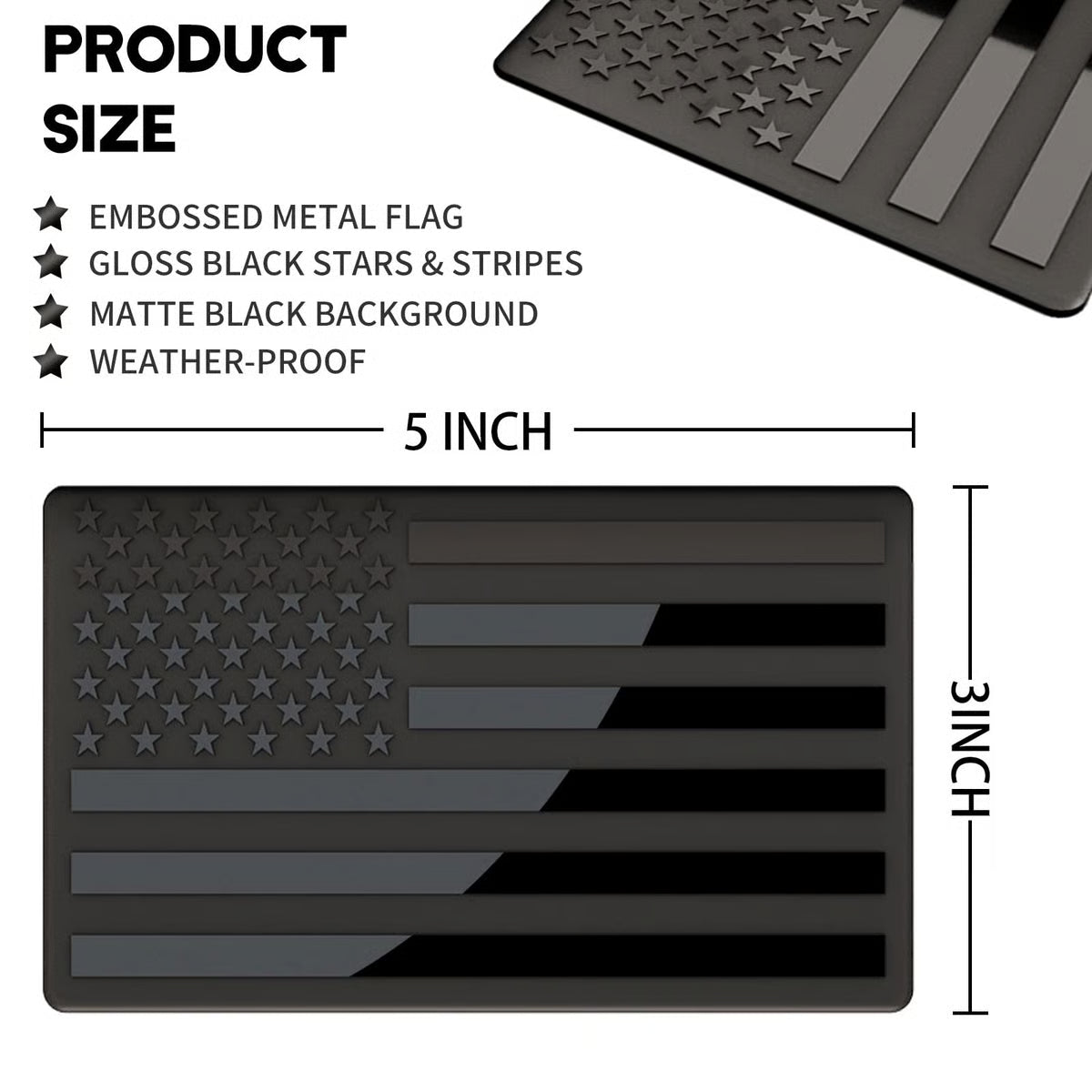 Lovyanocosh® 3D American Flag Emblem Decal - Aluminum Alloy Material (Not Plastic)