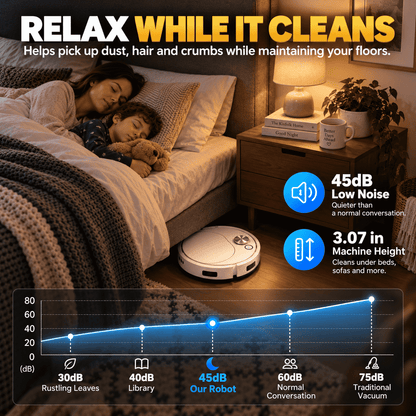 Smart 2-in-1 Robot Vacuum & Mop — Effortless Cleaning for Floors, Carpets & Pet Hair