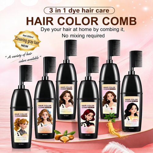 🧴Toclvo® 3-in-1 herbal hair coloring comb | Easy hair coloring at home with built-in brush