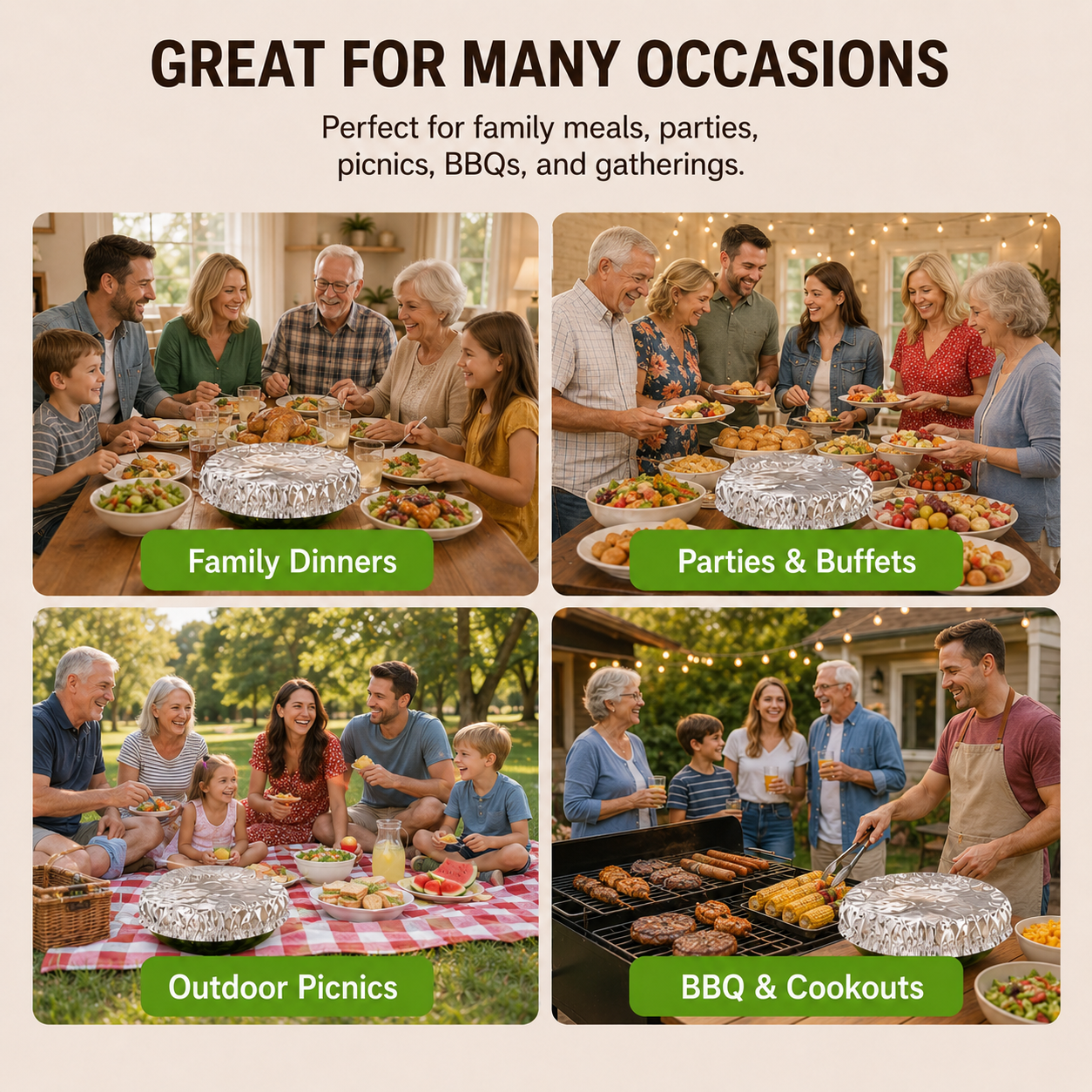 Lovyanocosh®🔥Home dining table & food container aluminum foil heat-retaining cover 🎉