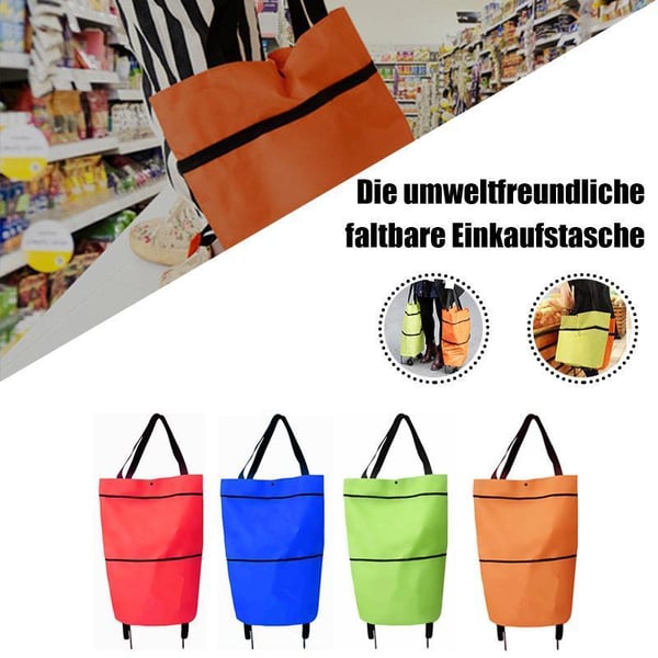 🥗 Last Day 50% OFF | Lovyanocosh® Foldable 2-in-1 Rolling Shopping Bag 🛒