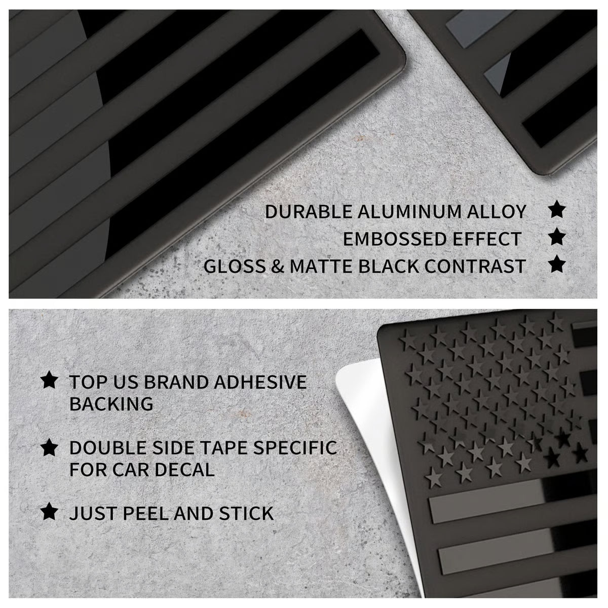 Lovyanocosh® 3D American Flag Emblem Decal - Aluminum Alloy Material (Not Plastic)