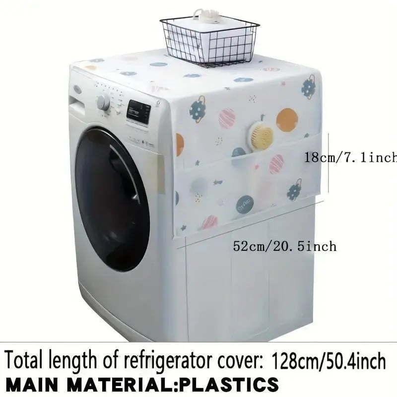🌼Lovyanocosh® Fridge Dust Cover – Waterproof Top Protector with Handy Storage Pockets