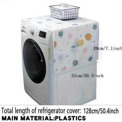 🌼Lovyanocosh® Fridge Dust Cover – Waterproof Top Protector with Handy Storage Pockets