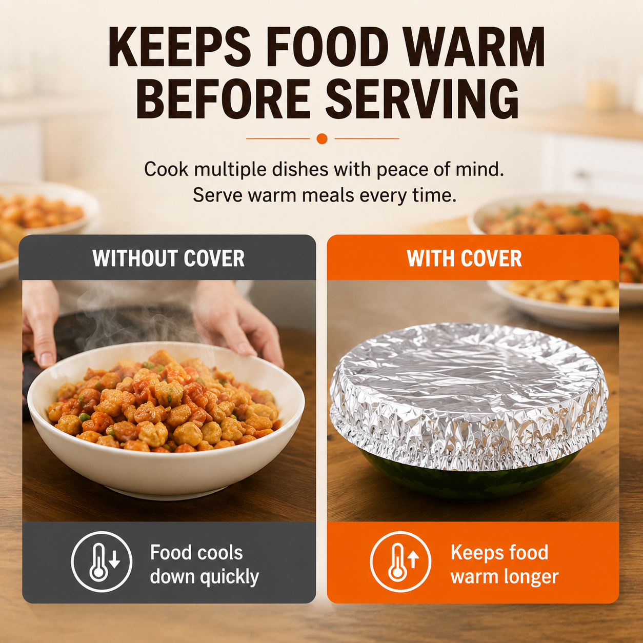 Lovyanocosh®🔥Home dining table & food container aluminum foil heat-retaining cover 🎉