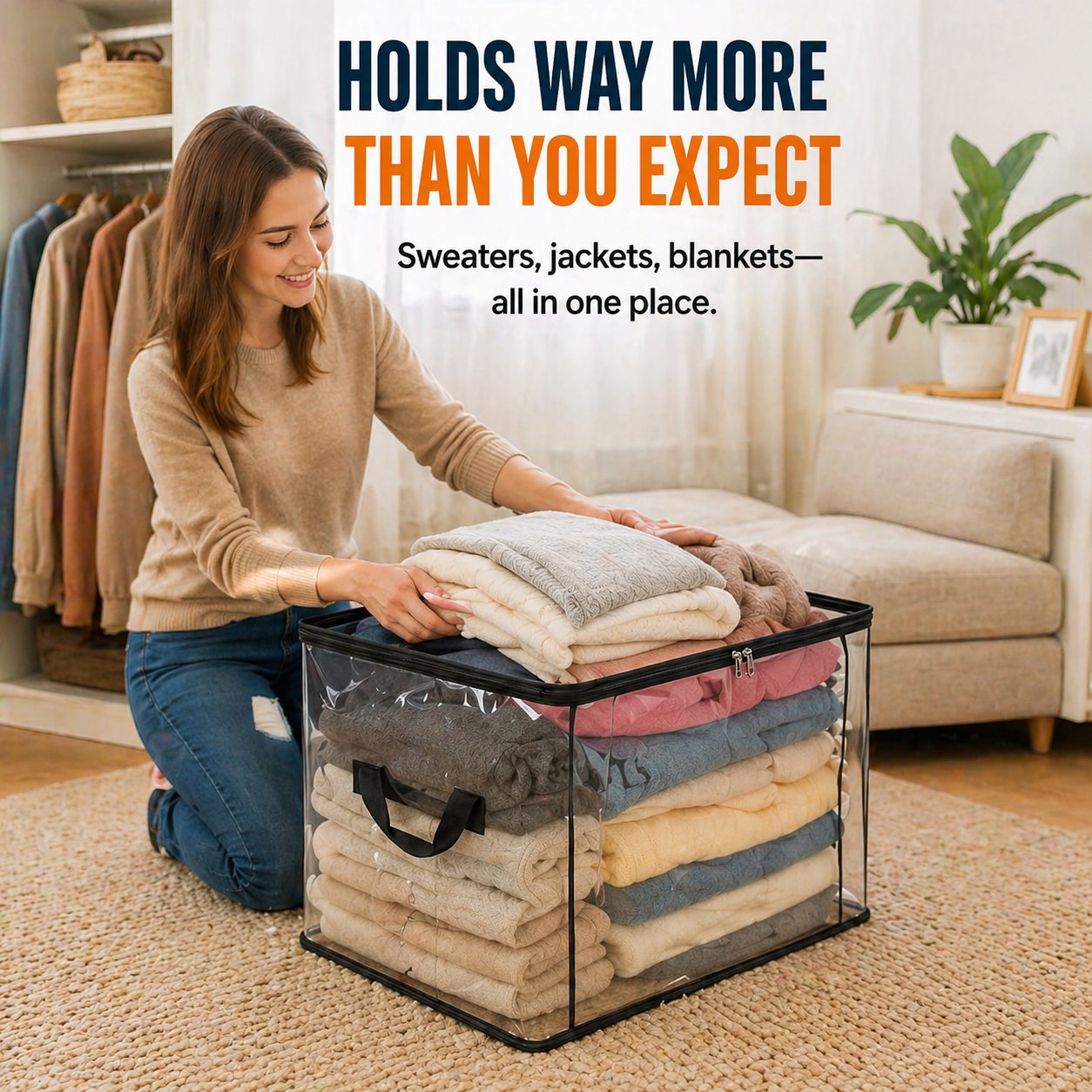 🎁LAST DAY 50% OFF ✨📦lovyanocosh® Large Heavy-Duty Thick Plastic Clear Storage