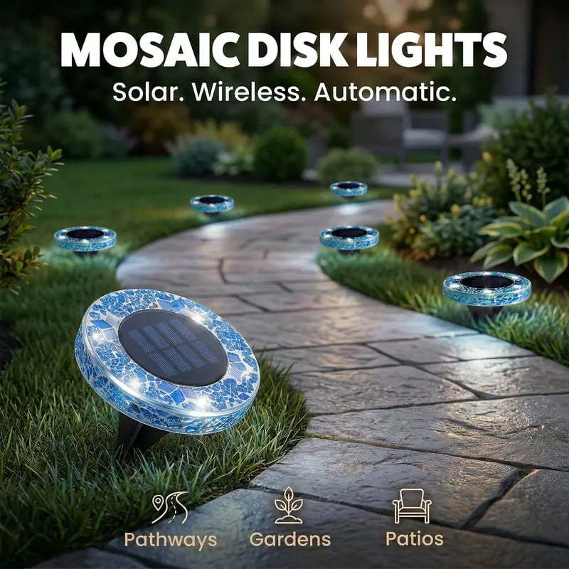 LAST DAY 50% OFF ✨Lovyanocosh® Handcrafted Mosaic Solar Disk Lights🔥