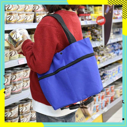 🥗 Last Day 50% OFF | Lovyanocosh® Foldable 2-in-1 Rolling Shopping Bag 🛒