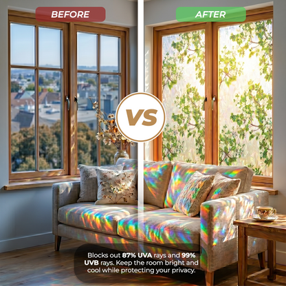 Lovyanocosh® Floral Glass Rainbow Window Film