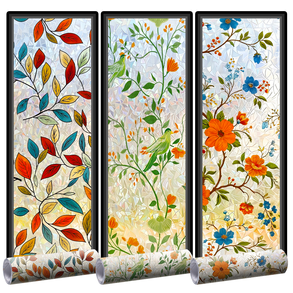 Lovyanocosh® Floral Glass Rainbow Window Film