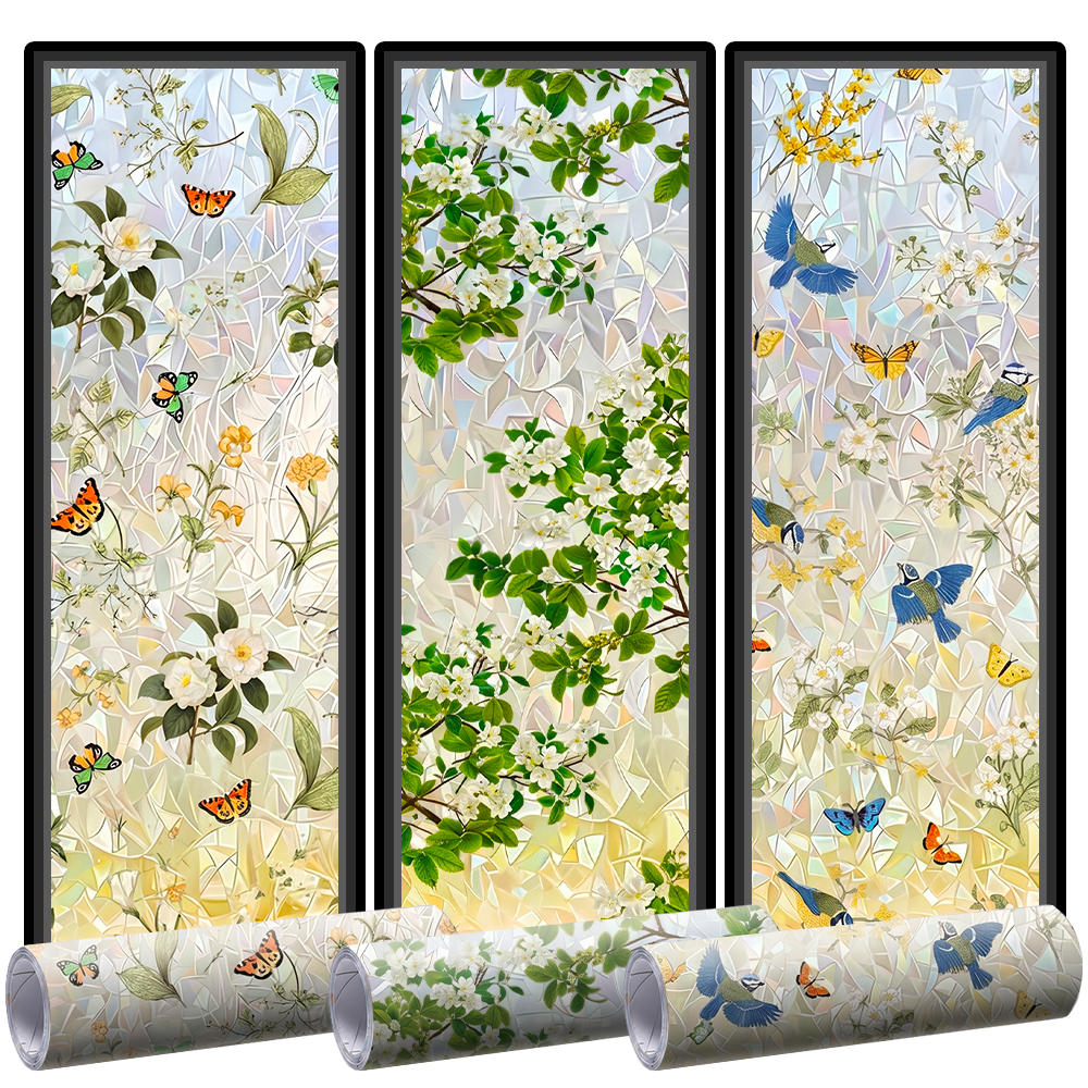 Lovyanocosh® Floral Glass Rainbow Window Film