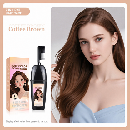 🧴Toclvo® 3-in-1 herbal hair coloring comb | Easy hair coloring at home with built-in brush