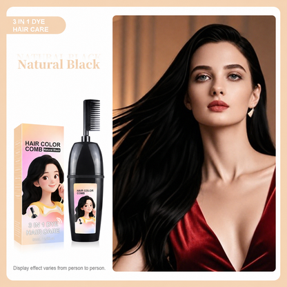 🧴Toclvo® 3-in-1 herbal hair coloring comb | Easy hair coloring at home with built-in brush