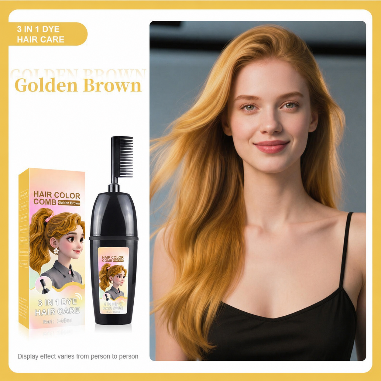 🧴Toclvo® 3-in-1 herbal hair coloring comb | Easy hair coloring at home with built-in brush