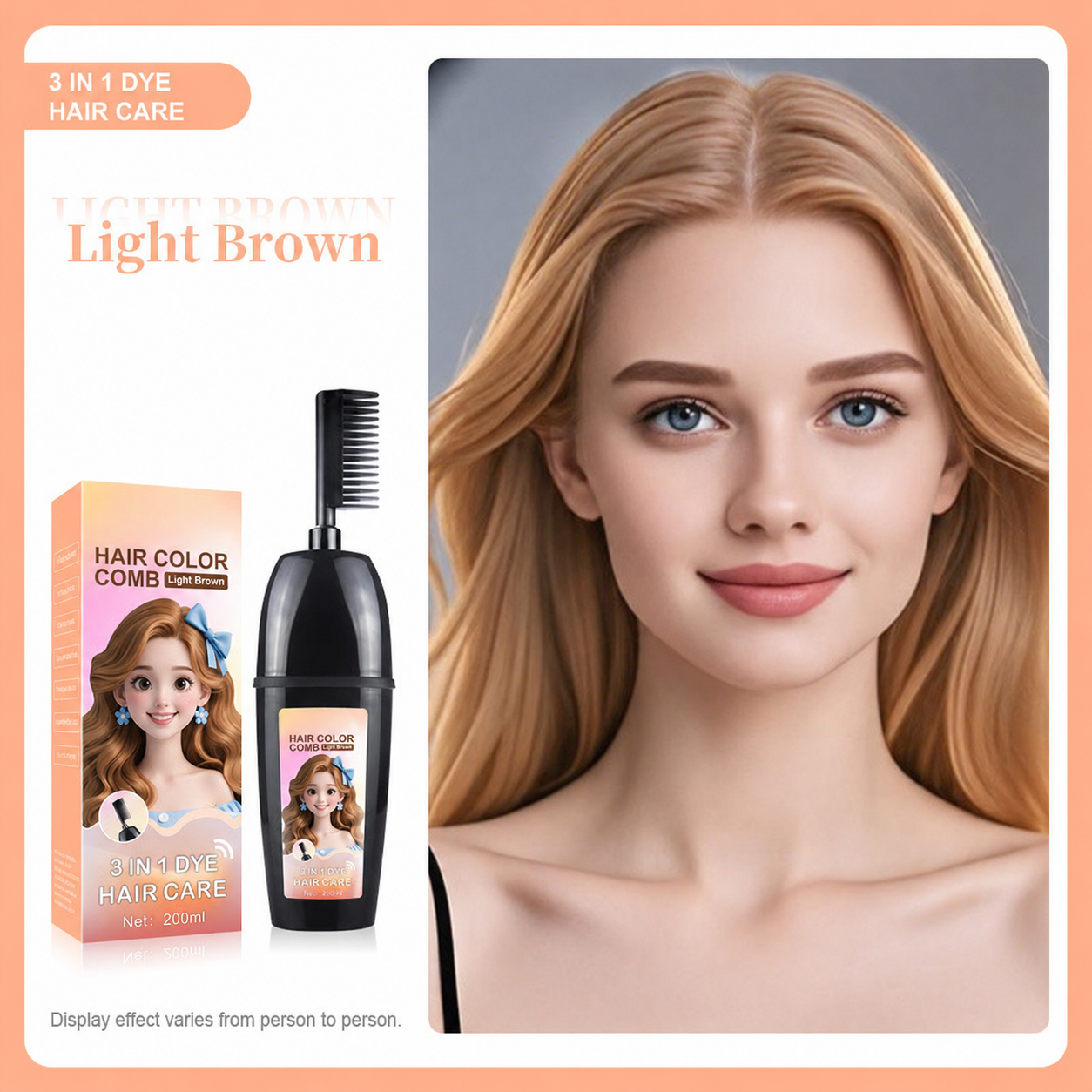 🧴Toclvo® 3-in-1 herbal hair coloring comb | Easy hair coloring at home with built-in brush