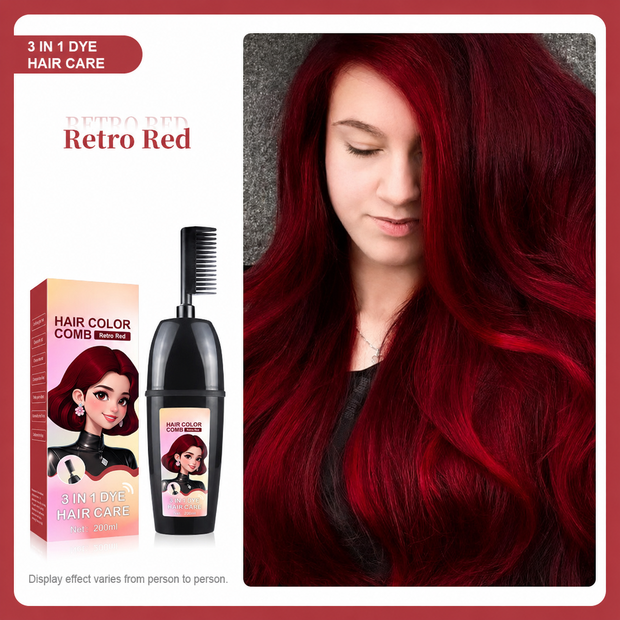 🧴Toclvo® 3-in-1 herbal hair coloring comb | Easy hair coloring at home with built-in brush