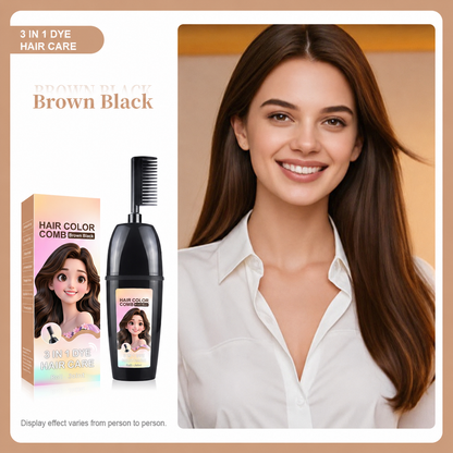 🧴Toclvo® 3-in-1 herbal hair coloring comb | Easy hair coloring at home with built-in brush