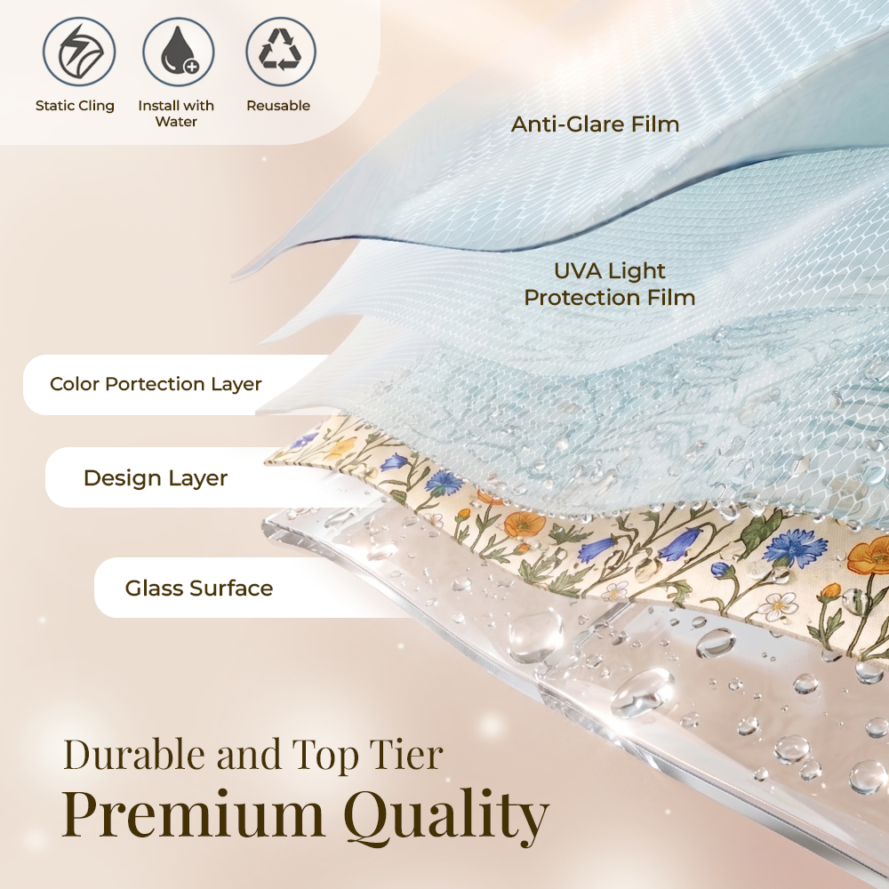 Lovyanocosh® Floral Glass Rainbow Window Film