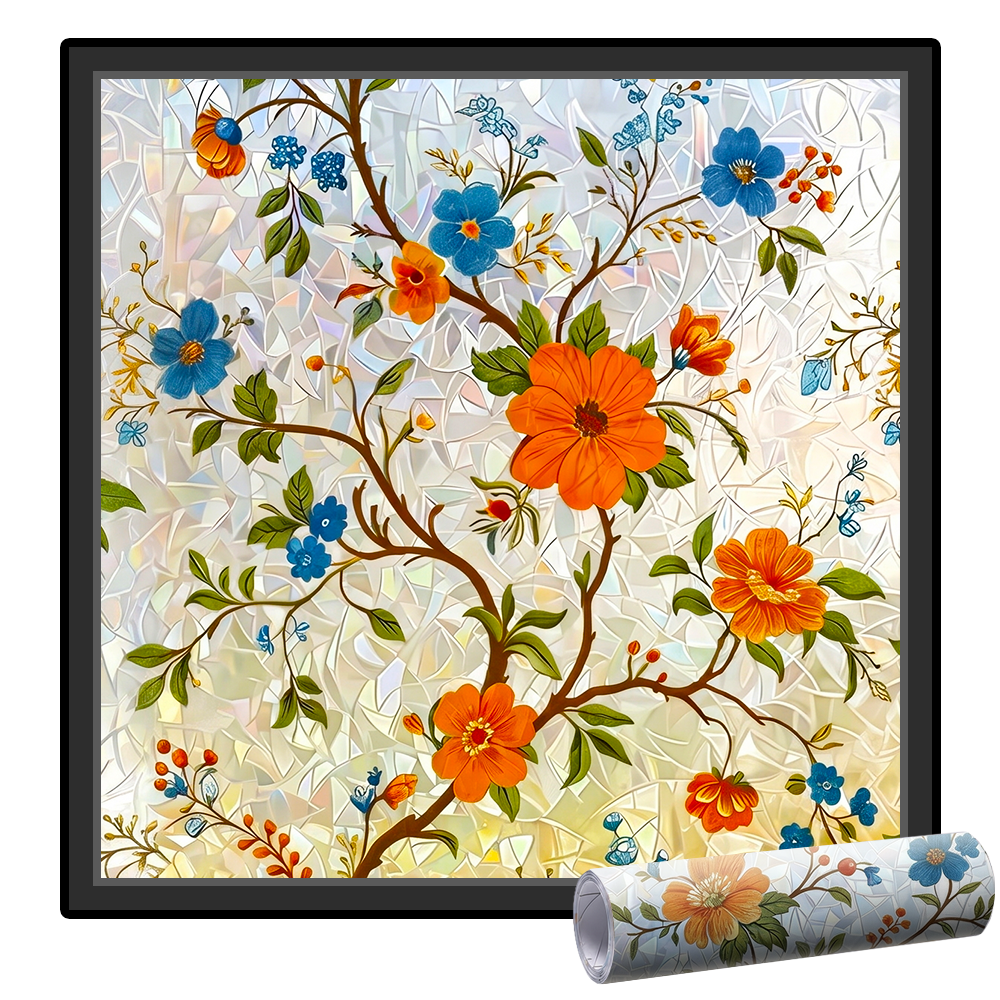Lovyanocosh® Floral Glass Rainbow Window Film