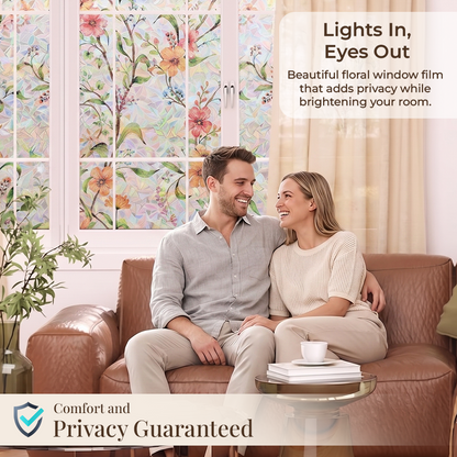 Lovyanocosh® Floral Glass Rainbow Window Film