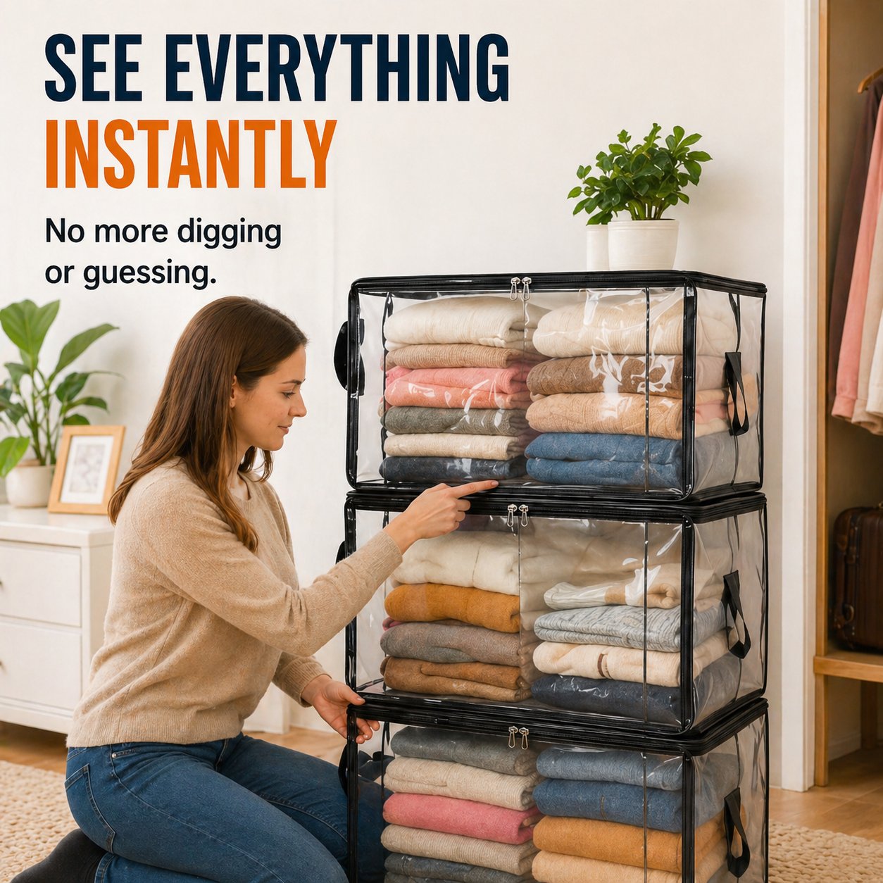 🎁LAST DAY 50% OFF ✨📦lovyanocosh® Large Heavy-Duty Thick Plastic Clear Storage