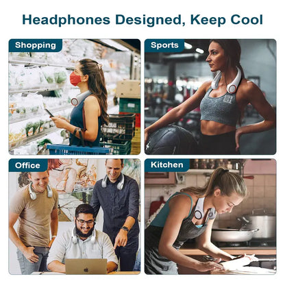 ❄️LAST DAY 50% OFF ✨BVJ® Portable Neck Fan, Bladeless Wearable Personal Fan, Hands-Free Cooling for Outdoor & Office