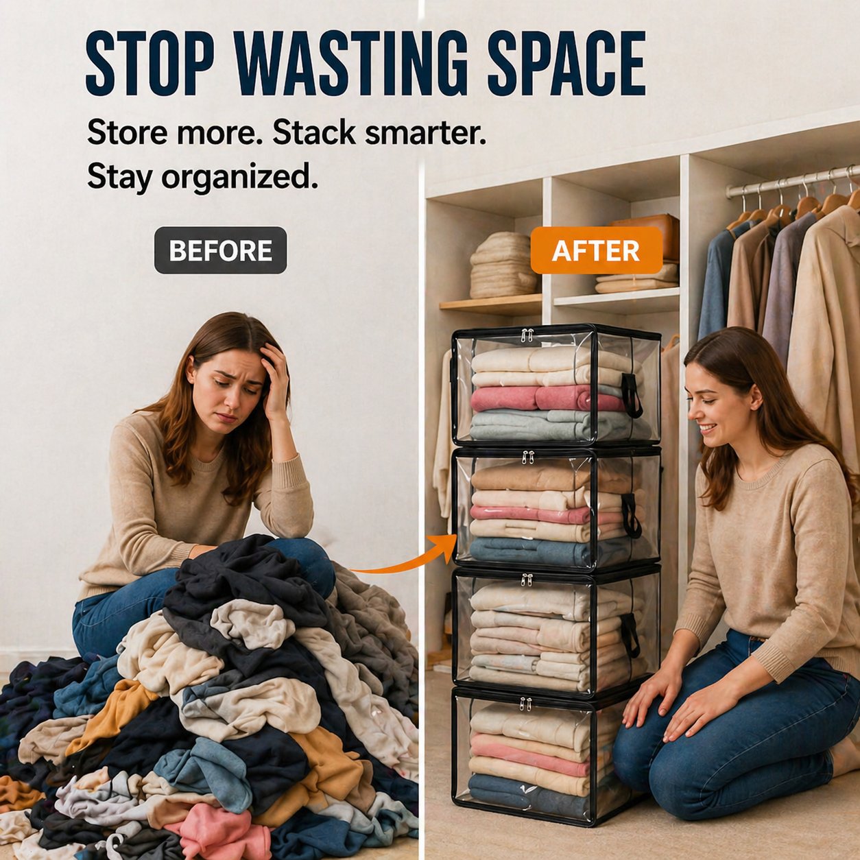 🎁LAST DAY 50% OFF ✨📦lovyanocosh® Large Heavy-Duty Thick Plastic Clear Storage