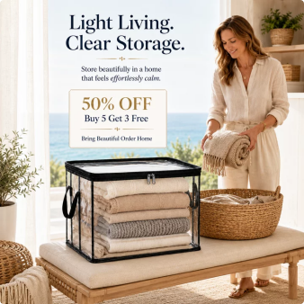 🎁LAST DAY 50% OFF ✨📦lovyanocosh® Large Heavy-Duty Thick Plastic Clear Storage