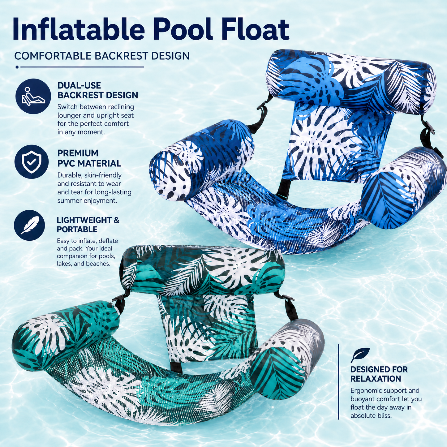 🔥Hot Sale 50% OFF💺 Inflatable Floating Chair – Your Ultimate Summer Essential 🌊