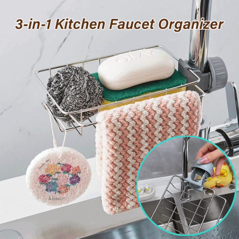 Lovyanocosh® 3-in-1 Kitchen Faucet Organizer Rack up