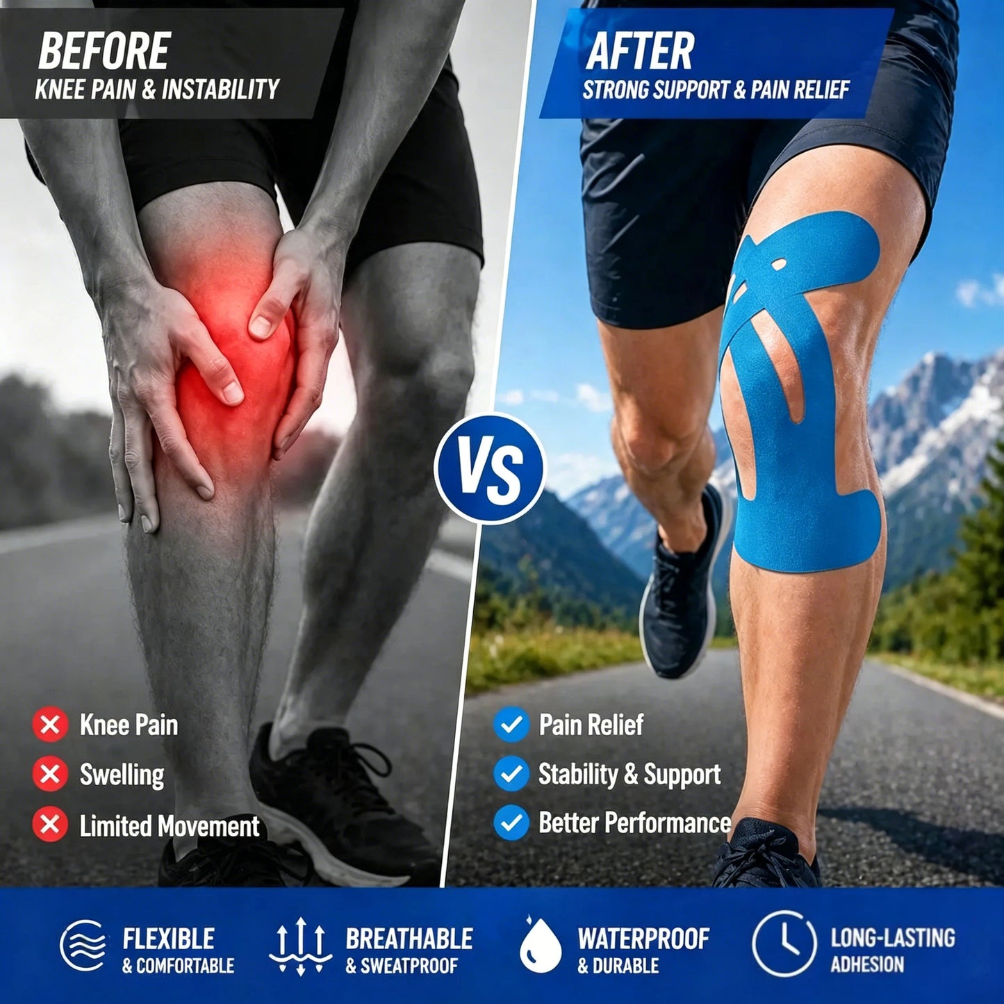 Lovyanocosh® Precut Kinesiology Tape for Knees🔥
