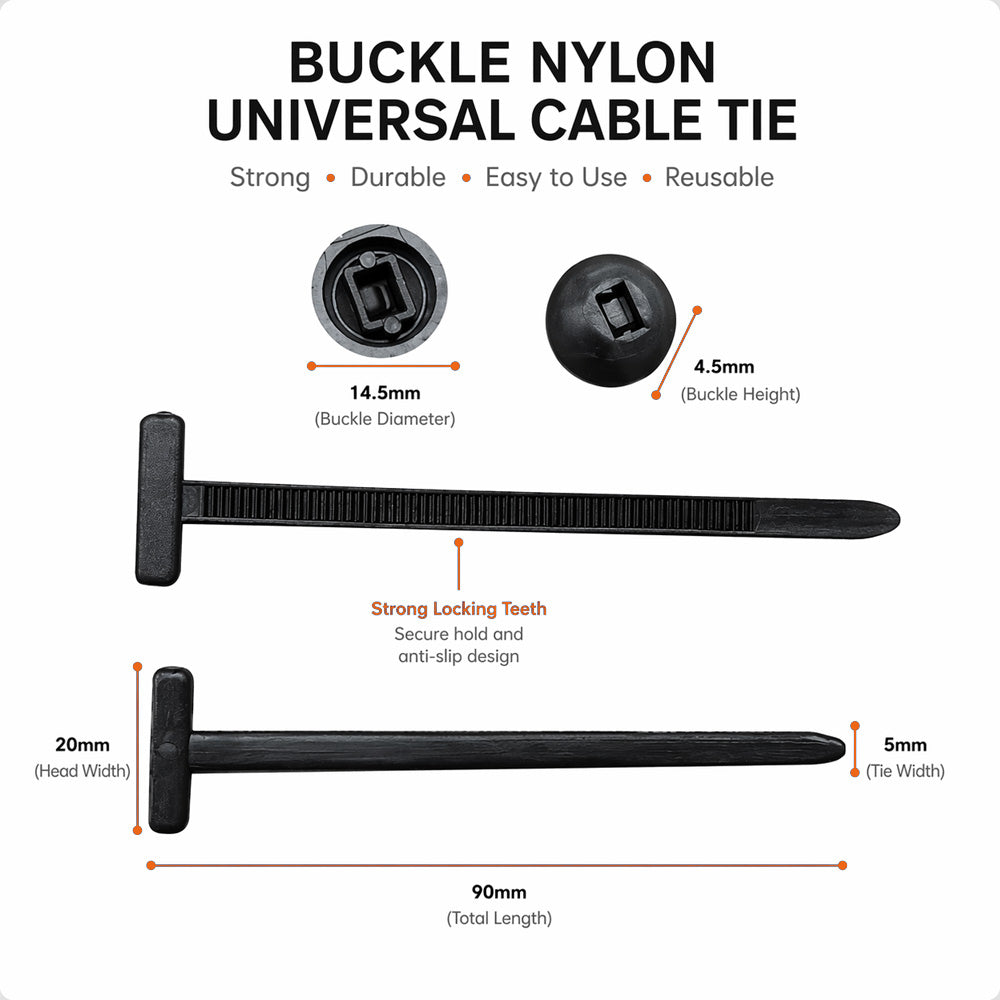 Last Day Clearance Sale 50% OFF🔥Nylon Universal Cable Tie Buckle