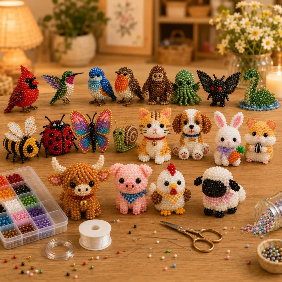 🏆Limited Time Sale 49% OFF🧵🔥Petite 3D Beaded Animal Craft Kit