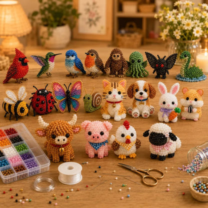 🏆Limited Time Sale 49% OFF🧵🔥Petite 3D Beaded Animal Craft Kit