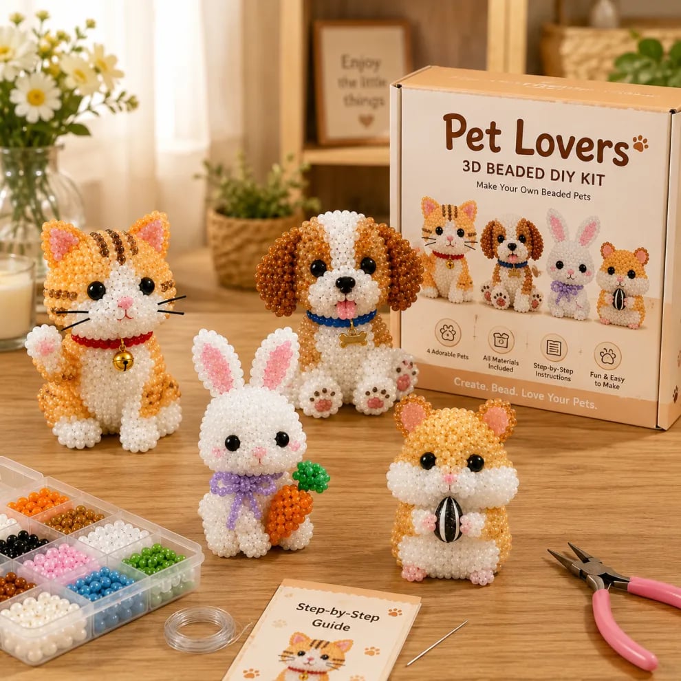 🏆Limited Time Sale 49% OFF🧵🔥Petite 3D Beaded Animal Craft Kit