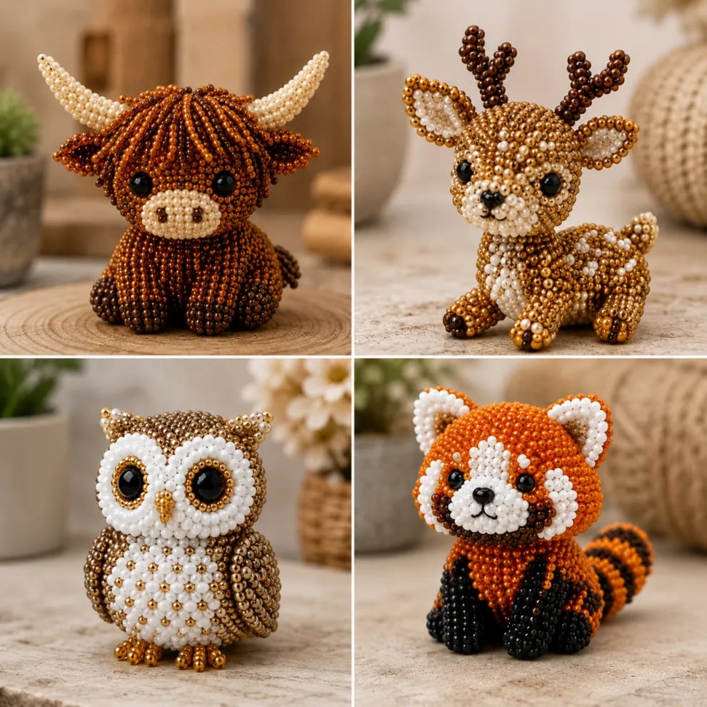 🏆Limited Time Sale 49% OFF🧵🔥Petite 3D Beaded Animal Craft Kit
